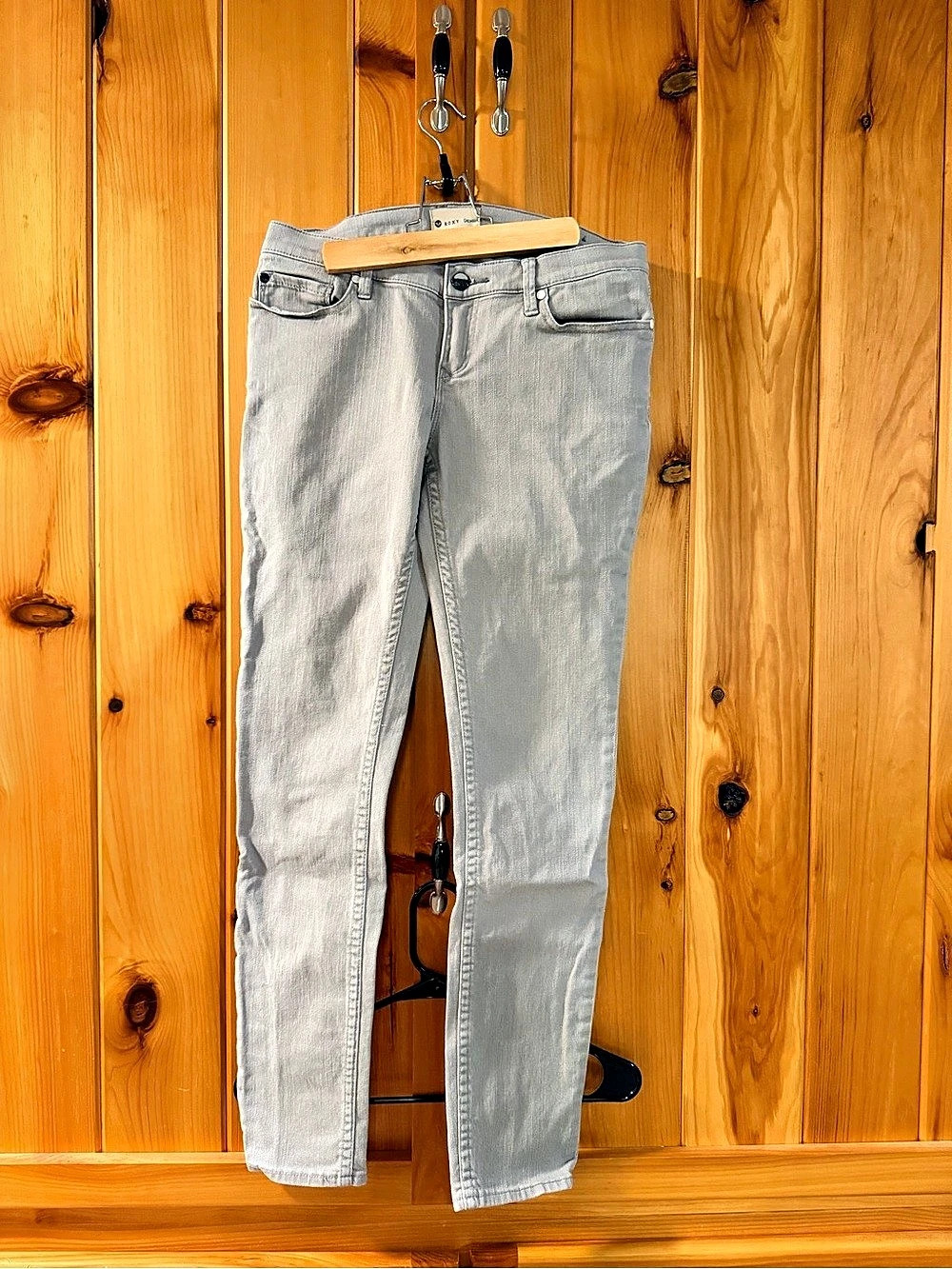 Roxy Denim Skinny Jeans Gray Waist 8